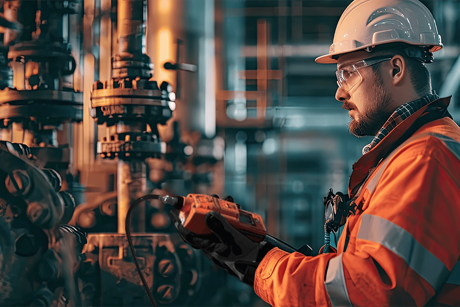 Worker with 4-Gas Monitor