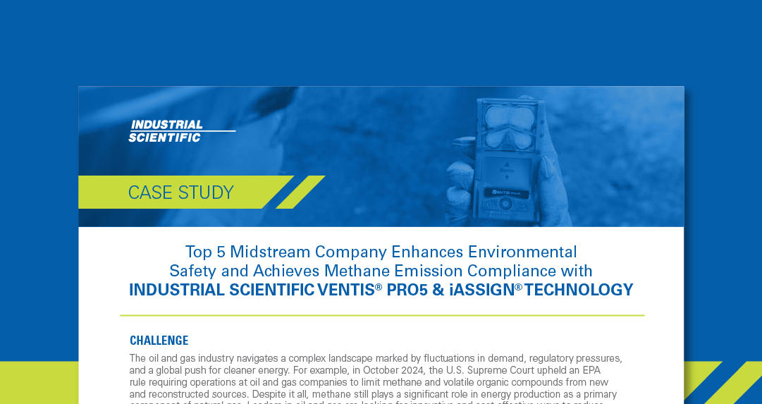 Top 5 Midstream Company Enhances Environmental Safety and Achieves Methane Emission Compliance with Industrial Scientific Ventis® Pro5 & iAssign® Technology  | Education Library - EN